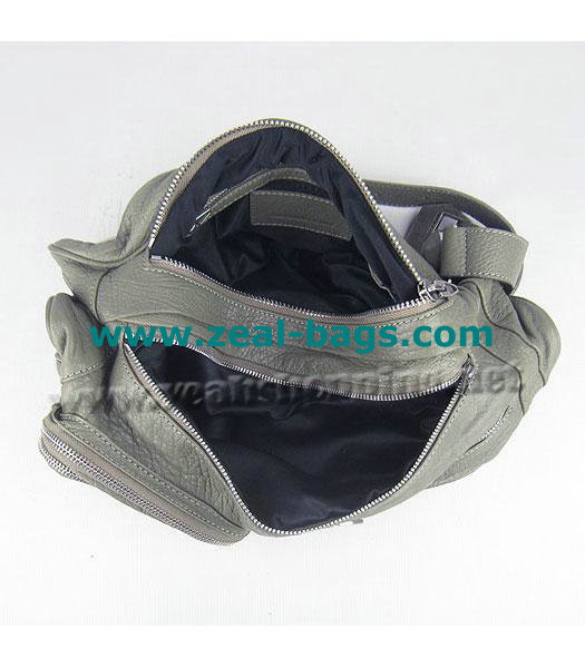 AAA Replica Alexander Wang Max Fanny Pack Bag Silver Grey Lambskin Silver Metal - Click Image to Close